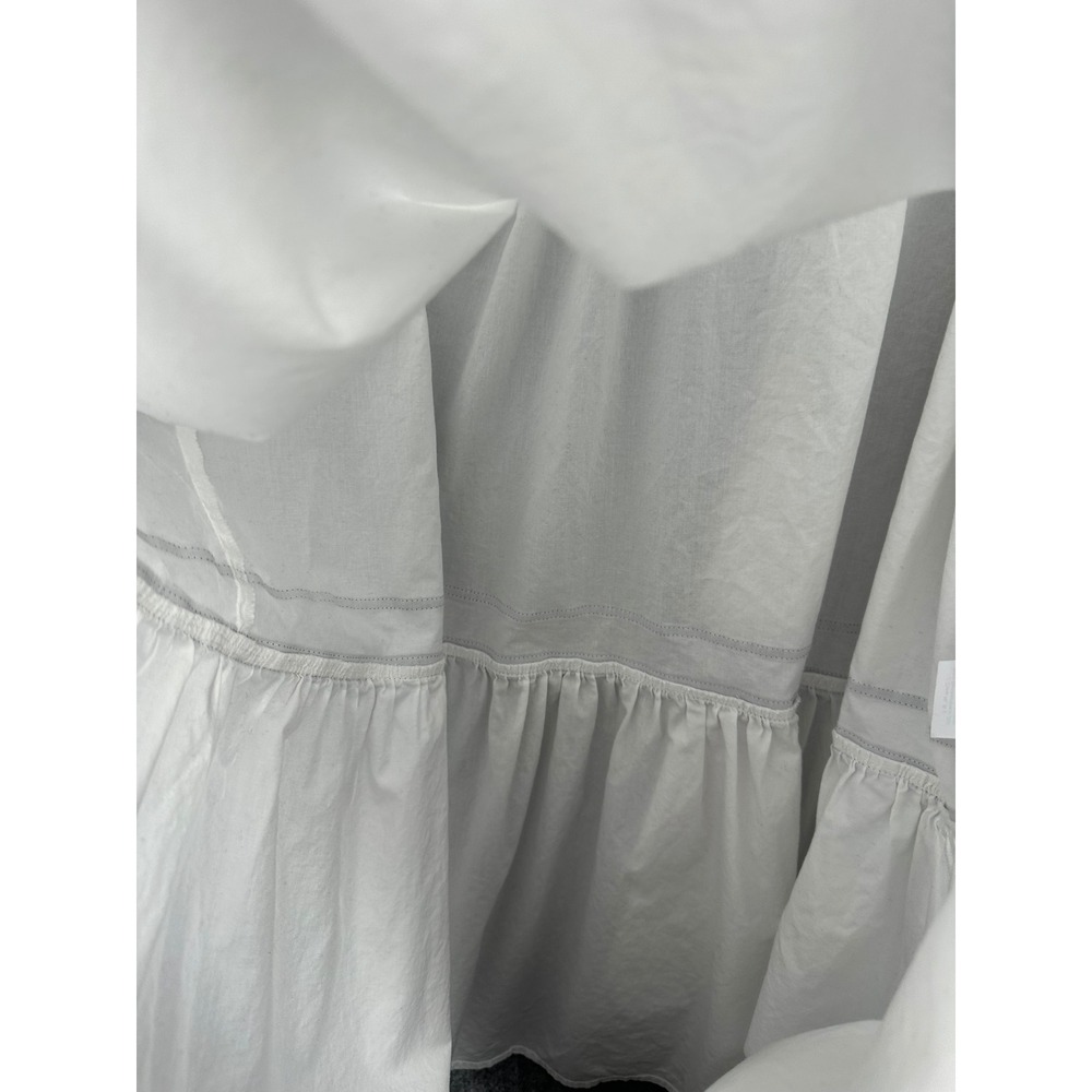 J.Crew Womens Navy Trim Tiered Midi Dress 14 Coastal Preppy White Sun Dress - Picture 12 of 15